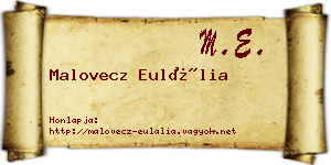 Malovecz Eulália névjegykártya